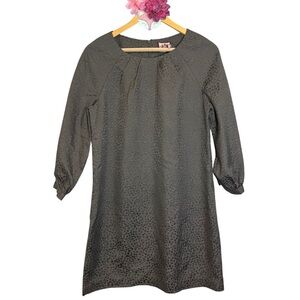 NWT Juicy Couture shift dress gray embossed silk jacquard puff sleeve medium